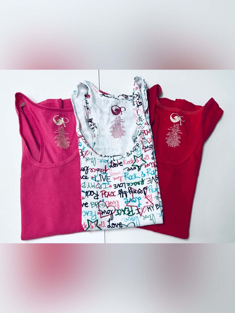OP Junior’s Tanks White Graffiti Tank + Pink & Red